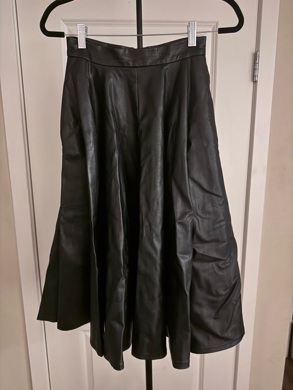 VIXEN by MICHELINE PITT Vegan Leather Swing Skirt
